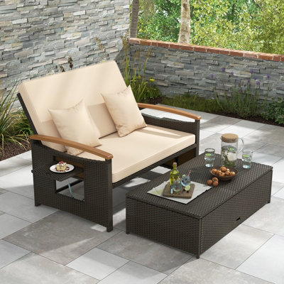 Costway patio deals rattan lounge chair