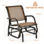Costway Outdoor Swing Glider Chair Patio Garden Rocking Chair w/ Metal Frame