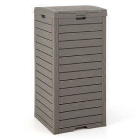 Costway Outdoor Trash Waste Bin 124 L Large Trash Bin with Lid & Pull-out Liquid Tray