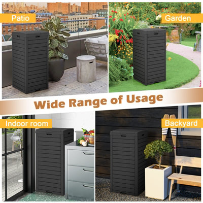 Costway Outdoor Trash Waste Bin 140 L Large Trash Bin with Lid & Pull-out Liquid Tray - 5