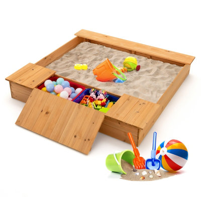 Kinetic Sand For Kids Outsunny Kids Sandbox With Cover, Sandbox