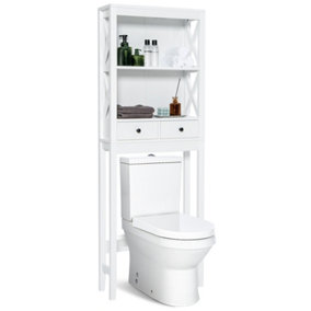 Costway Over the Toilet Bathroom Storage Cabinet w/ 2 Drawers