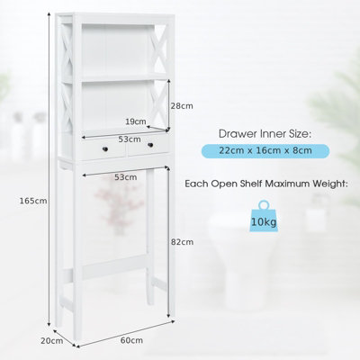 Costway Over the Toilet Bathroom Storage Cabinet w/ 2 Drawers