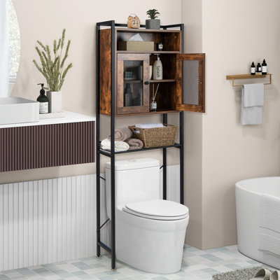 Costway Over-The-Toilet Storage Cabinet Freestanding Bathroom Organizer W/ 2 Mesh doors Price Comparisons | Compare The Build