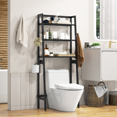 Costway Over The Toilet Storage Shelf 3-Tier Standing Above Toilet Rack Stand