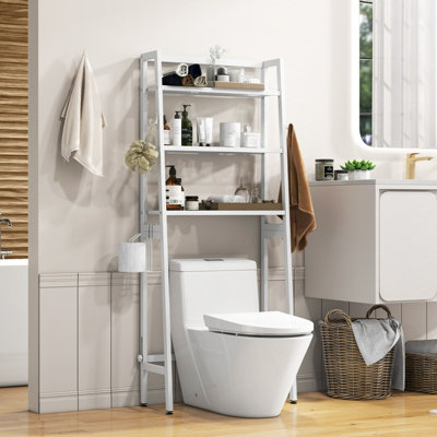 Costway Over The Toilet Storage Shelf 3-Tier Standing Above Toilet Rack Stand