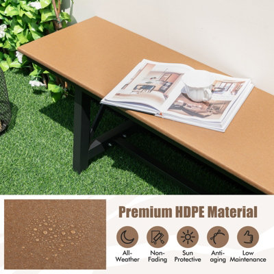 Costway Patio 183cm Extra Long Bench Outdoor Weatherproof Long Chair for 4 - 3