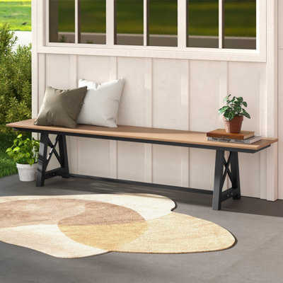 Costway Patio 183cm Extra Long Bench Outdoor Weatherproof Long Chair for 4 - 7
