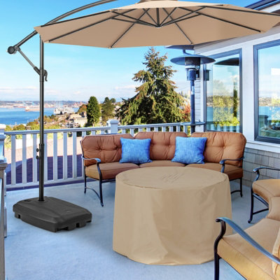 Costway Patio Cantilever Offset Umbrella Base Stand Outdoor Heavy Duty Cross Base W Wheels Up to