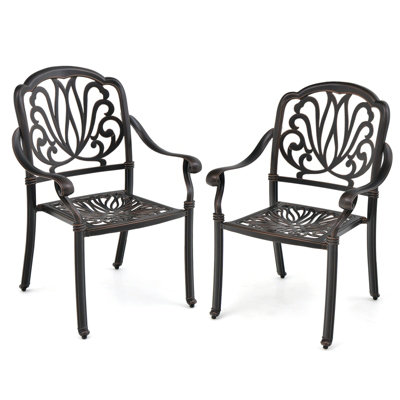 Black cast aluminum on sale patio chairs