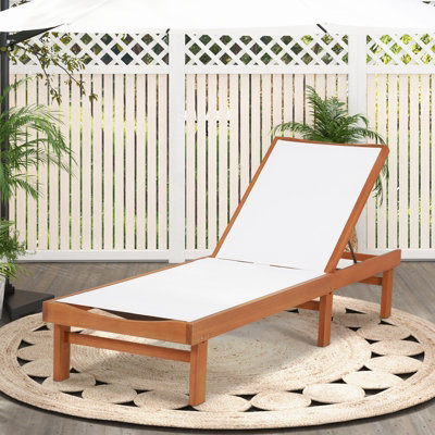 Costway Patio Fabric Chaise Lounge Chair Outdoor 5-Position Adjustable Recliner