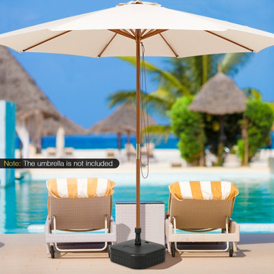 Costway Patio Fillable Umbrella Base Stand Parasol Holder 38 mm Water &Sand Filled Weight