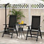Costway Patio Folding Chairs Outdoor Dining Chairs w/ 7-Position Adjustable Backrest