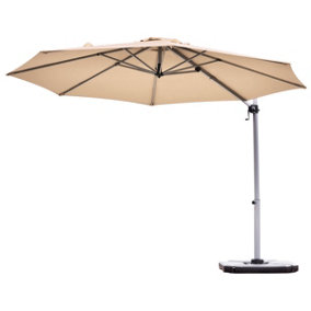 Costway Patio Offset Cantilever Umbrella Outdoor Round Hanging Market Umbrella