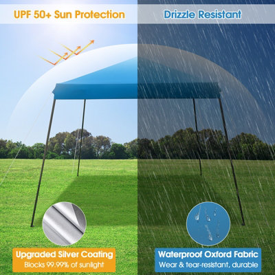 Costway Patio Outdoor Instant Pop-up Canopy Slant Leg Mesh Tent Foldable Gazebo - 5