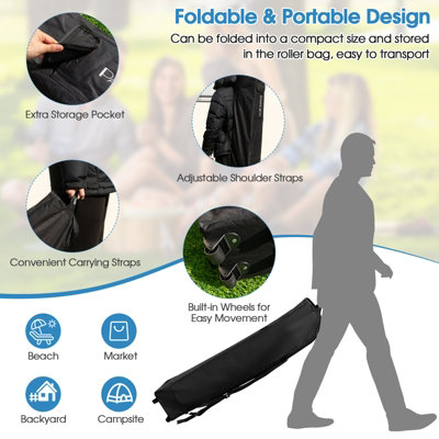 Costway Patio Outdoor Instant Pop-up Canopy Slant Leg Mesh Tent Foldable Gazebo - 9