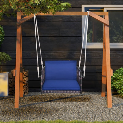 Costway Patio Porch Swing Chair Outdoor Single Person Hanging Seat w/ Cushion