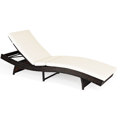 Wicker reclining store chaise lounge