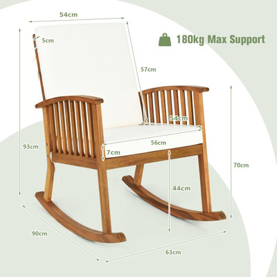 White Acacia Wood Rocker Indoor Outdoor Furniture White Acacia Wood ...