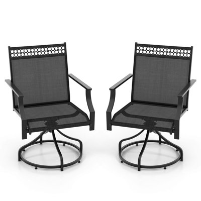 Costway Patio Swivel Dining Chairs Set of 2 Patio Chairs Outdoor Bistro Chairs