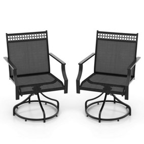 Costway Patio Swivel Dining Chairs Set of 2 Patio Chairs Outdoor Bistro Chairs