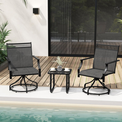 Costway Patio Swivel Dining Chairs Set of 2 Patio Chairs Outdoor Bistro Chairs - 4