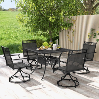 Costway Patio Swivel Dining Chairs Set of 2 Patio Chairs Outdoor Bistro Chairs - 5