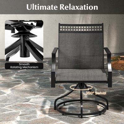 Costway Patio Swivel Dining Chairs Set of 2 Patio Chairs Outdoor Bistro Chairs - 6