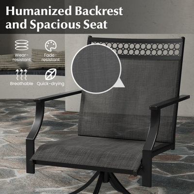 Costway Patio Swivel Dining Chairs Set of 2 Patio Chairs Outdoor Bistro Chairs - 7