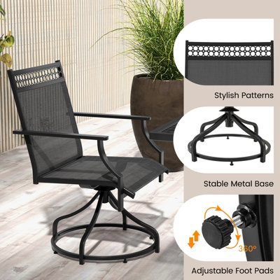 Costway Patio Swivel Dining Chairs Set of 2 Patio Chairs Outdoor Bistro Chairs - 9