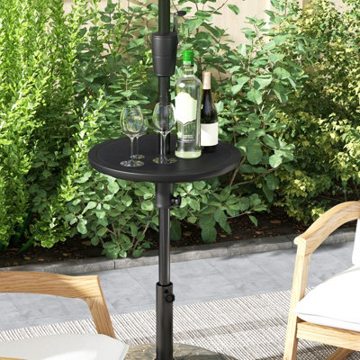 Costway Patio Umbrella Table Adjustable Umbrella Table Tray w/38mm Umbrella Hole - 5