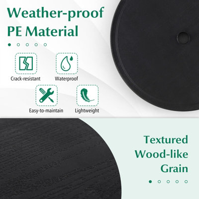 Costway Patio Umbrella Table Adjustable Umbrella Table Tray w/38mm Umbrella Hole - 6