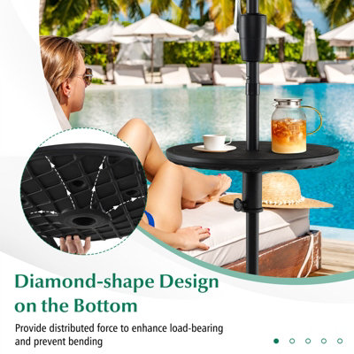 Costway Patio Umbrella Table Adjustable Umbrella Table Tray w/38mm Umbrella Hole - 7