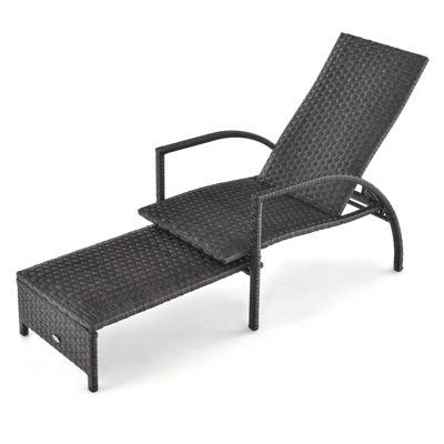 Outdoor reclining lounge on sale chair with ottoman