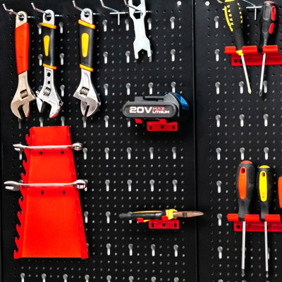 Costway Pegboard Wall Organizer Kit Garage Storage w/ Drill Bit Storage Rack