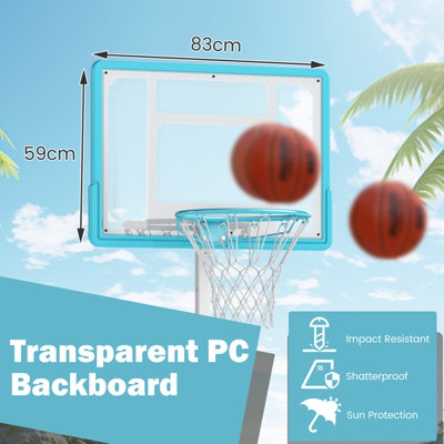 COSTWAY Pool Basketball Hoop Poolside Basketball Goal 143-171 cm Adjustable