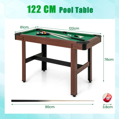 COSTWAY Pool Table for Kids & Adults Wooden Billiard Game Table w/ Full Set of Balls