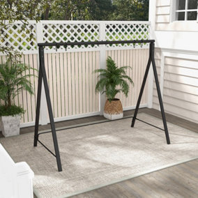 Costway Porch Swing Frame Patio Metal Swing Stand w/ A-Shaped Structure 5 Hanging Ring