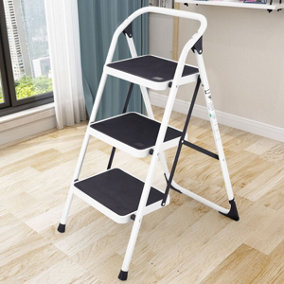 Costway Portable 3-Tread Step Ladder Heavy Duty Safety Anti-Slip Stool Home Display Rack