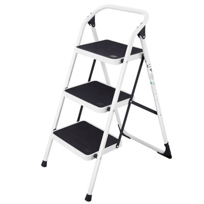 Costway Portable 3-Tread Step Ladder Heavy Duty Safety Anti-Slip Stool Home Display Rack