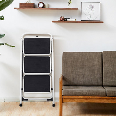 Costway Portable 3-Tread Step Ladder Heavy Duty Safety Anti-Slip Stool Home Display Rack - 5