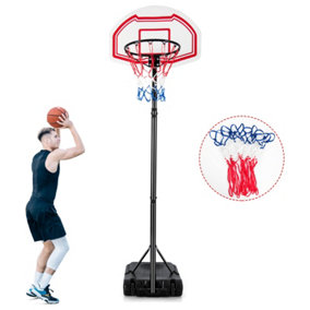 Costway Portable Basketball Hoop Height Adjustable Basketball Stand w/Built-in Wheels