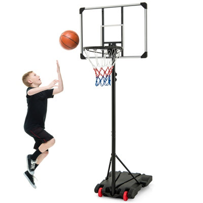 Costway Portable Basketball Hoop Height Adjustable Indoor Outdoor Basketball Stand