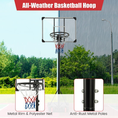 Costway Portable Basketball Hoop Height Adjustable Indoor Outdoor Basketball Stand - 5