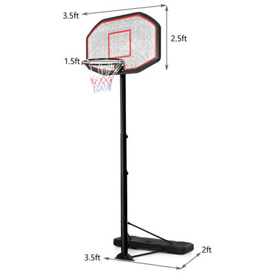 Costway Portable Basketball Hoop System 10 Ft Indoor Outdoor Basketball Stand w/Wheels