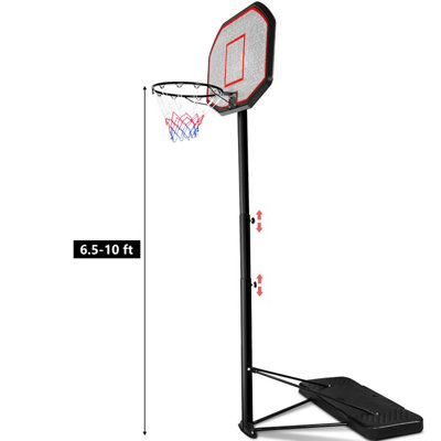 Costway Portable Basketball Hoop System 10 Ft Indoor Outdoor Basketball Stand w/Wheels - 3