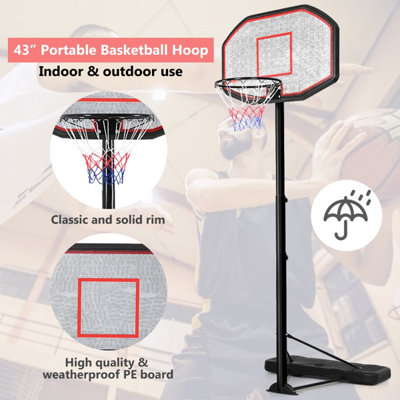 Costway Portable Basketball Hoop System 10 Ft Indoor Outdoor Basketball Stand w/Wheels - 6