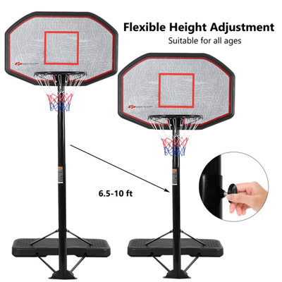 Costway Portable Basketball Hoop System 10 Ft Indoor Outdoor Basketball Stand w/Wheels - 8