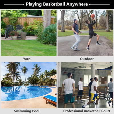 Costway Portable Basketball Hoop System 10 Ft Indoor Outdoor Basketball Stand w/Wheels - 9