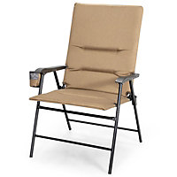 Costway Portable Camping Chair Folding Outdoor Dining Chair Padded